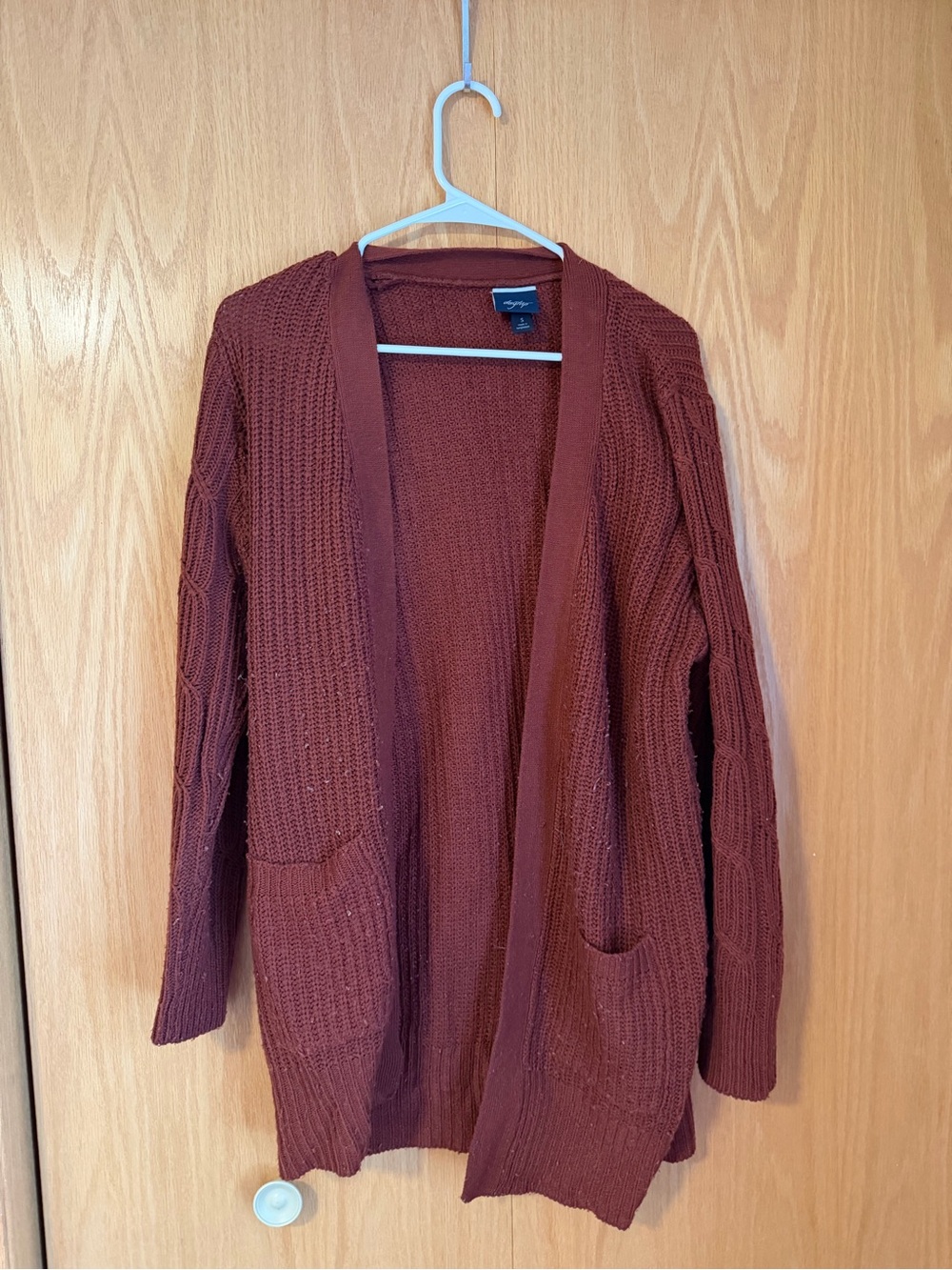 Daytrip Open-Front Cardigan Sweater - Rust Brown